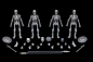 Preview: Graveyard Skeletons Actionfiguren-Viererpack, 17 cm