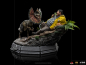 Preview: Dennis Nedry meets the Dilophosaurus Statue 1/10 Art Scale Deluxe, Jurassic Park, 21 cm