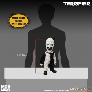 Art the Clown Doll Mega Scale Mezco Designer Series, Terrifier, 38 cm