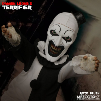 Art the Clown Doll Mezco Designer Series Roto Plush, Terrifier, 46 cm