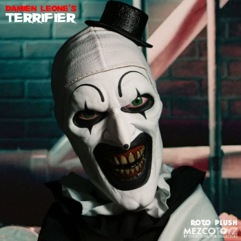 Art the Clown Doll Mezco Designer Series Roto Plush, Terrifier, 46 cm