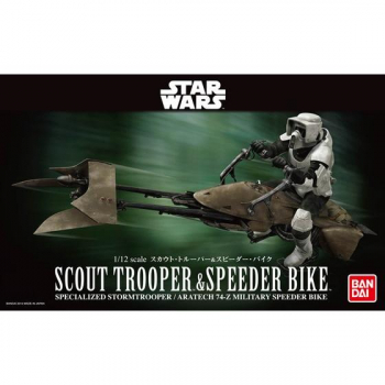 Scout Trooper & Speeder Bike 1:12, Star Wars Modellbausatz von Bandai