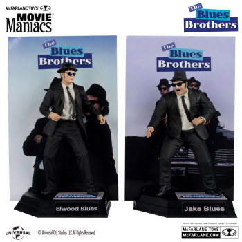 Jake & Elwood Blues Vinyl-Figuren Movie Maniacs Gold Label, Blues Brothers, 15 cm