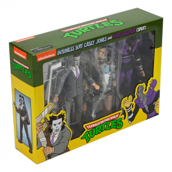 Business Suit Casey Jones & Foot Soldier (Split) (Cartoon) Actionfiguren-Doppelpack, Teenage Mutant Ninja Turtles, 18 cm