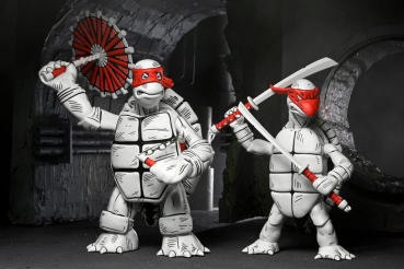 Black and White First Turtles (Mirage Comics) Action Figures, Teenage Mutant Ninja Turtles, 18 cm