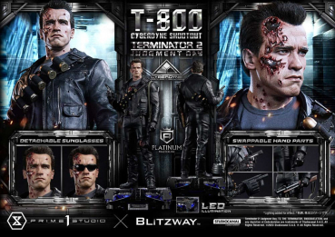 T-800 (Cyberdyne Shootout) Statue 1/3 Platinum Masterline Series, Terminator 2, 75 cm