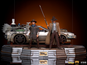 DeLorean Full Set Statue 1:10 Art Scale, Zurück in die Zukunft III, 57 cm