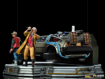 DeLorean (Full Set) Statuen 1:10 Art Scale Deluxe, Zurück in die Zukunft II, 58 cm