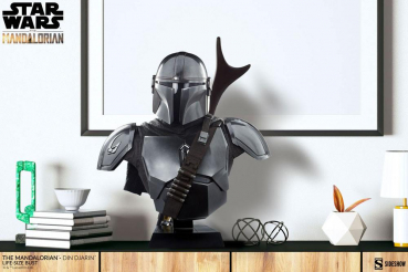 Din Djarin Life-Size Bust Sideshow, Star Wars: The Mandalorian, 86 cm