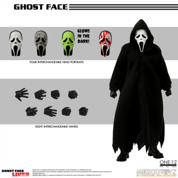 Ghost Face Action Figure 1/12 Mezco, Scream, 17 cm