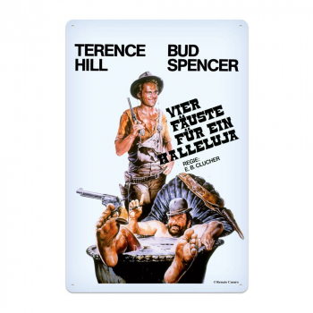 Bud Spencer & Terence Hill Blechschild, Vier Fäuste für ein Halleluja, 20 x 30 cm