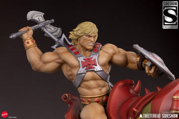 He-Man & Battle Cat Statue Classic Deluxe Sideshow Exclusive, Masters of the Universe, 59 cm