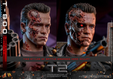 T-800 (Battle Damaged Version 2.0) Action Figure Movie Masterpiece Series, Terminator 2, 32 cm