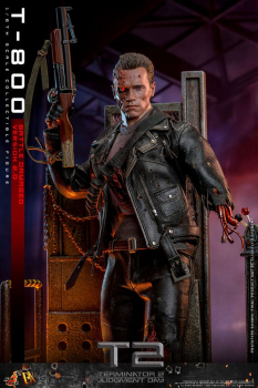 T-800 (Battle Damaged Version 2.0) Action Figure Movie Masterpiece Series, Terminator 2, 32 cm