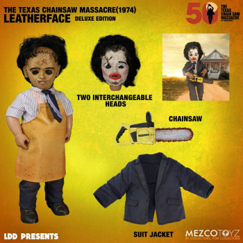 Leatherface Puppe Living Dead Dolls Deluxe Edition, The Texas Chainsaw Massacre (1974), 27 cm