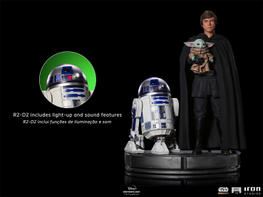 Luke Skywalker, R2-D2 and Grogu Statue 1/4 Legacy Replica, Star Wars: The Mandalorian, 54 cm