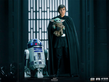 Luke Skywalker, R2-D2 and Grogu Statue 1/4 Legacy Replica, Star Wars: The Mandalorian, 54 cm