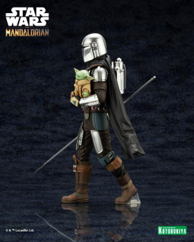 Mandalorian & Grogu with Beskar Staff Statue 1:10 ArtFX+, Star Wars: The Mandalorian, 18 cm