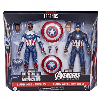 Captain America (Sam Wilson & Steve Rogers) Action Figure 2-Pack Marvel Legends, Avengers: Endgame, 15 cm