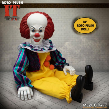 Pennywise Doll Mezco Designer Series Roto Plush, Stephen King's It (1990), 46 cm