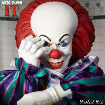 Pennywise Doll Mezco Designer Series Roto Plush, Stephen King's It (1990), 46 cm