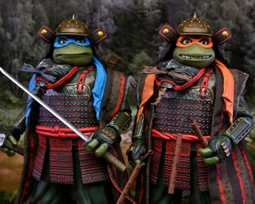 Samurai Leonardo & Michelangelo Action Figures, Teenage Mutant Ninja Turtles III, 18 cm