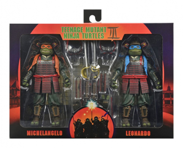 Samurai Leonardo & Michelangelo Action Figures, Teenage Mutant Ninja Turtles III, 18 cm