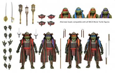 Samurai Turtles Action Figure 4-Pack SDCC Exclusive, Teenage Mutant Ninja Turtles III, 18 cm