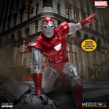 Iron Man (Silver Centurion Edition) Actionfigur 1:12 Mezco, Marvel, 17 cm