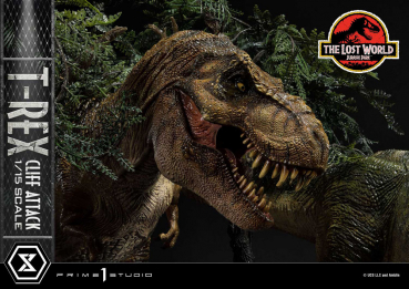 T-Rex Cliff Attack Statue 1:15 Legacy Museum Collection, Vergessene Welt: Jurassic Park, 53 cm