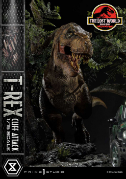 T-Rex Cliff Attack Statue 1:15 Legacy Museum Collection, Vergessene Welt: Jurassic Park, 53 cm