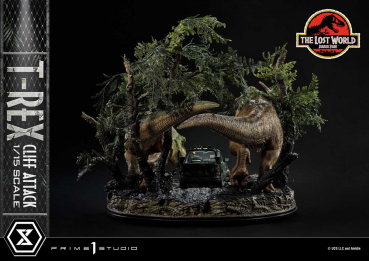 T-Rex Cliff Attack Statue 1:15 Legacy Museum Collection, Vergessene Welt: Jurassic Park, 53 cm