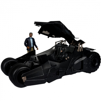 Tumbler Fahrzeug mit Lucius Fox Actionfigur DC Multiverse Gold Label, The Dark Knight, 46 cm