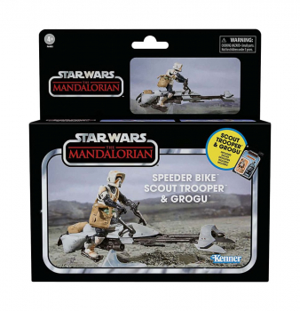 Speeder Bike, Scout Trooper & Grogu Playset Vintage Collection, Star Wars: The Mandalorian
