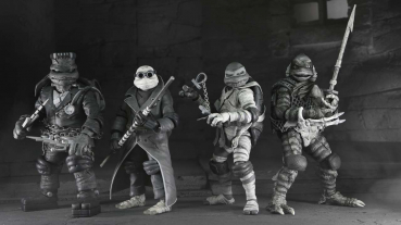 Turtles (Black & White) Actionfiguren 4er-Pack, Universal Monsters x Teenage Mutant Ninja Turtles, 18 cm