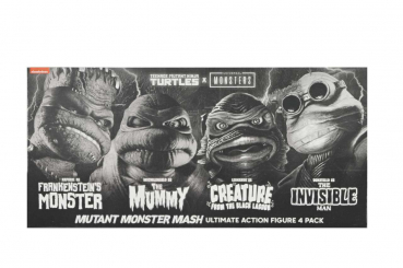 Turtles (Black & White) Actionfiguren 4er-Pack, Universal Monsters x Teenage Mutant Ninja Turtles, 18 cm