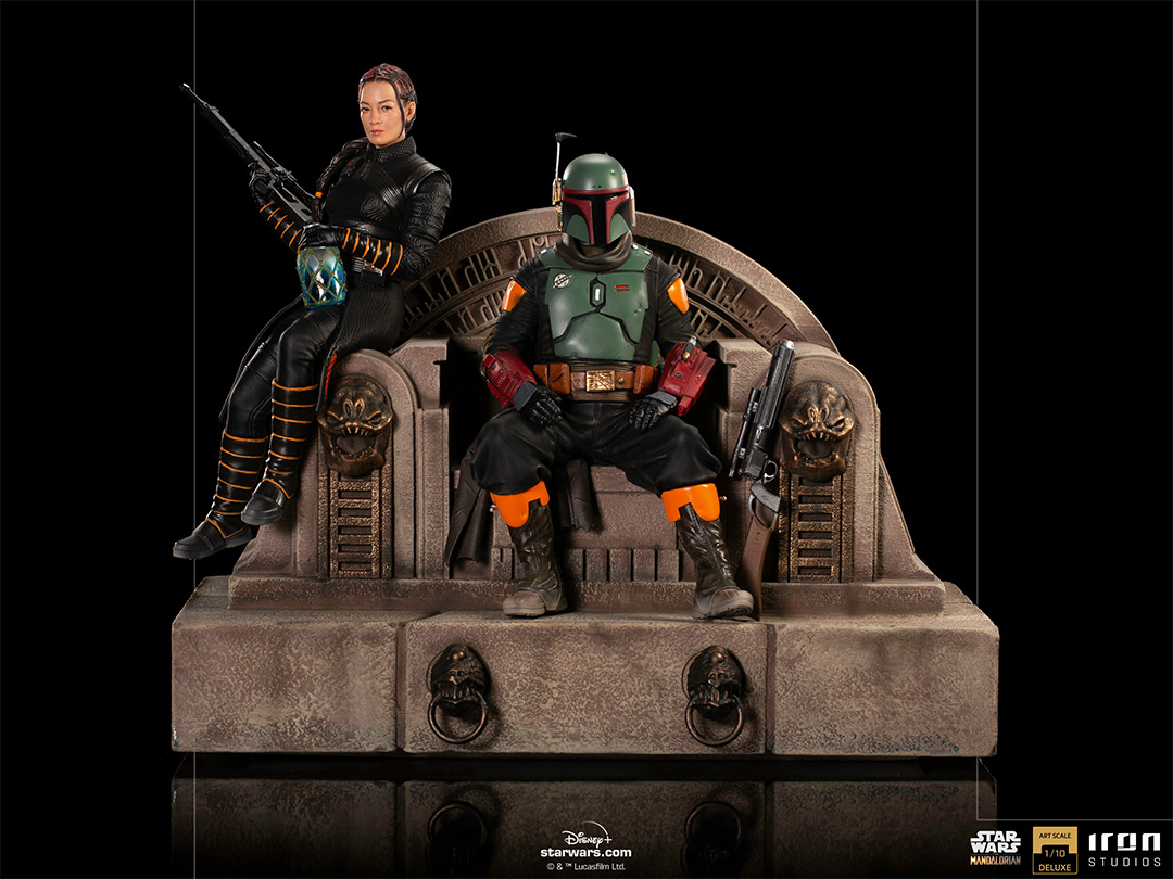 Boba Fett and Fennec Shand on Throne Statue 1:10 Art Scale Deluxe