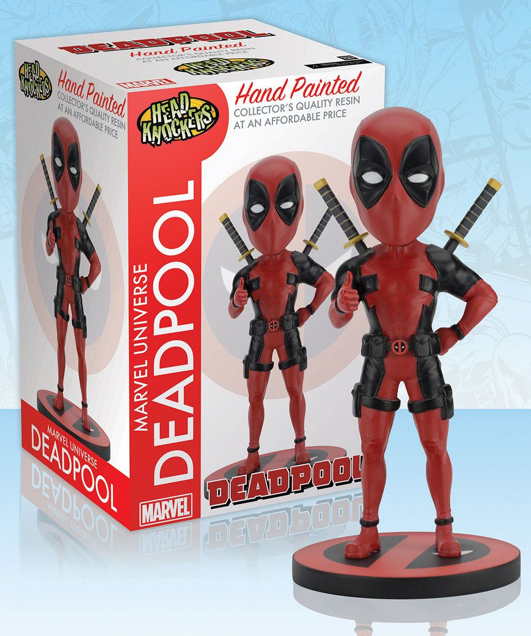 Classic Deadpool Wackelkopf-Figur Head Knocker, Marvel Comics, 20 cm