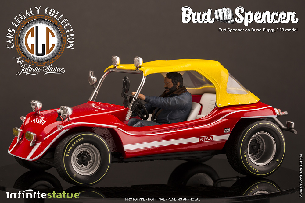 Bud Spencer on Dune Buggy Statue 1/18 Cars Legacy Collection, Watch Out,  We're Mad!, 20 cm
