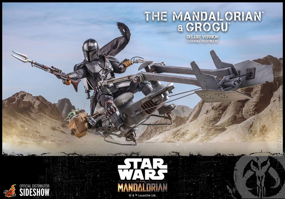 THE MANDALORIAN - Din Djarin avec Speeder - Statuette Prem. Coll