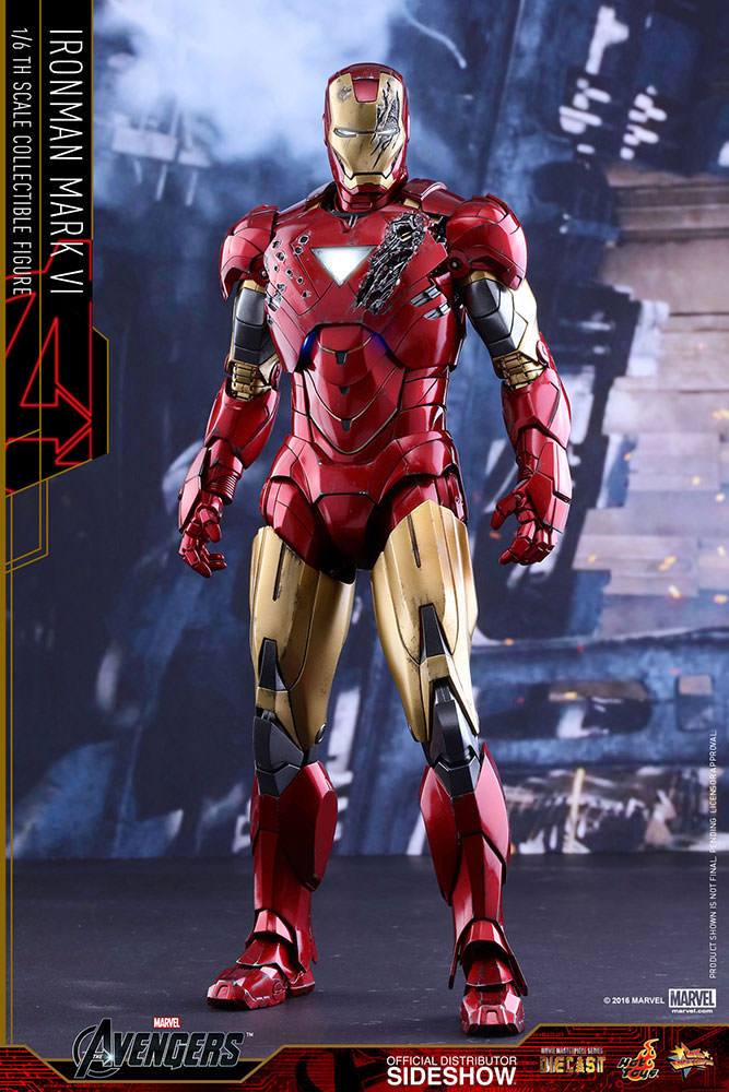 Marvel Los Vengadores Figura Movie Masterpiece Diecast 1/6 Iron Man Mark VI  (2.0) 32 cm
