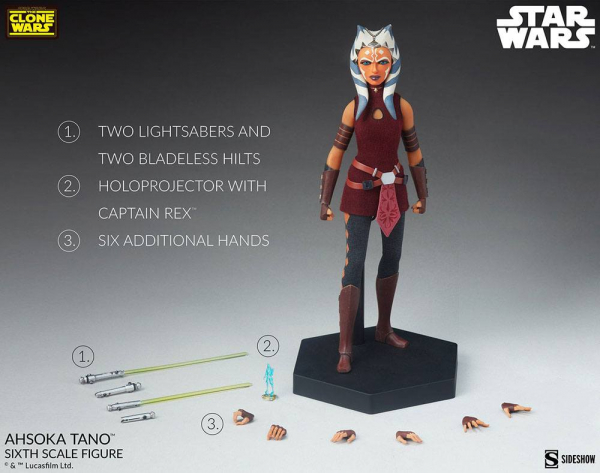 Ahsoka Tano Action Figure 1/6 Sideshow, Star Wars: The Clone Wars, 27 cm