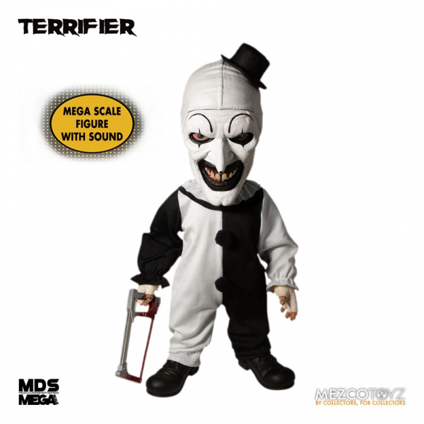 Art the Clown Doll Mega Scale Mezco Designer Series, Terrifier, 38 cm