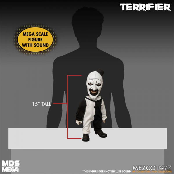 Art the Clown Doll Mega Scale Mezco Designer Series, Terrifier, 38 cm