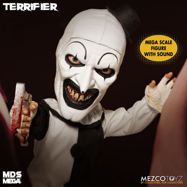 Art the Clown Doll Mega Scale Mezco Designer Series, Terrifier, 38 cm