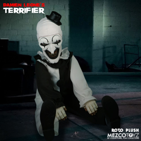 Art the Clown Doll Mezco Designer Series Roto Plush, Terrifier, 46 cm