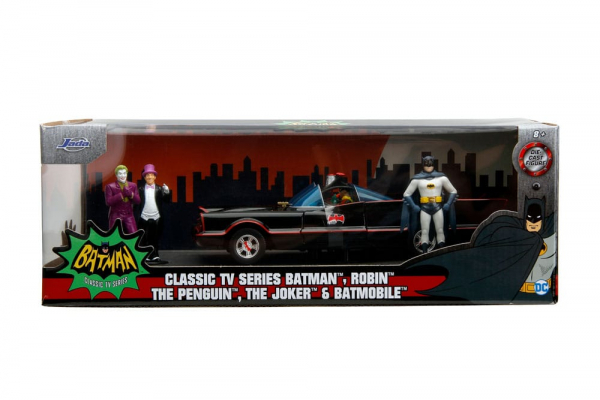 Batmobil DieCast-Modell 1:24 mit Figuren, Batman Classic TV Series