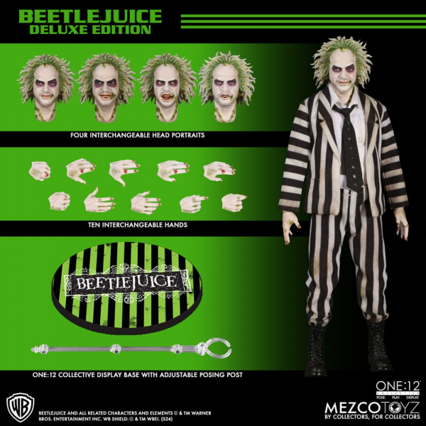 Beetlejuice Action Figure 1/12 Mezco Deluxe Edition, 18 cm