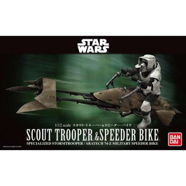 Scout Trooper & Speeder Bike 1:12, Star Wars Modellbausatz von Bandai