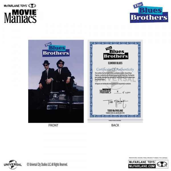 Jake & Elwood Blues Vinyl-Figuren Movie Maniacs Gold Label, Blues Brothers, 15 cm